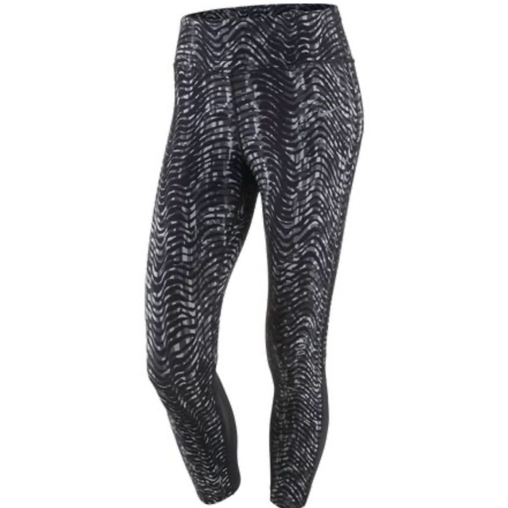 Nike Epic Lux Geometric Print Cropped Leggings Mesh Size M